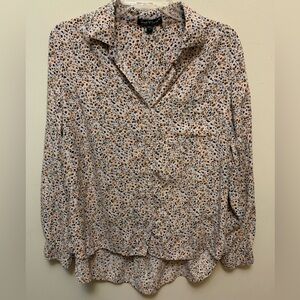 VELVET HEART Cream, Mustard, Green Random Print Button-Up Blouse
